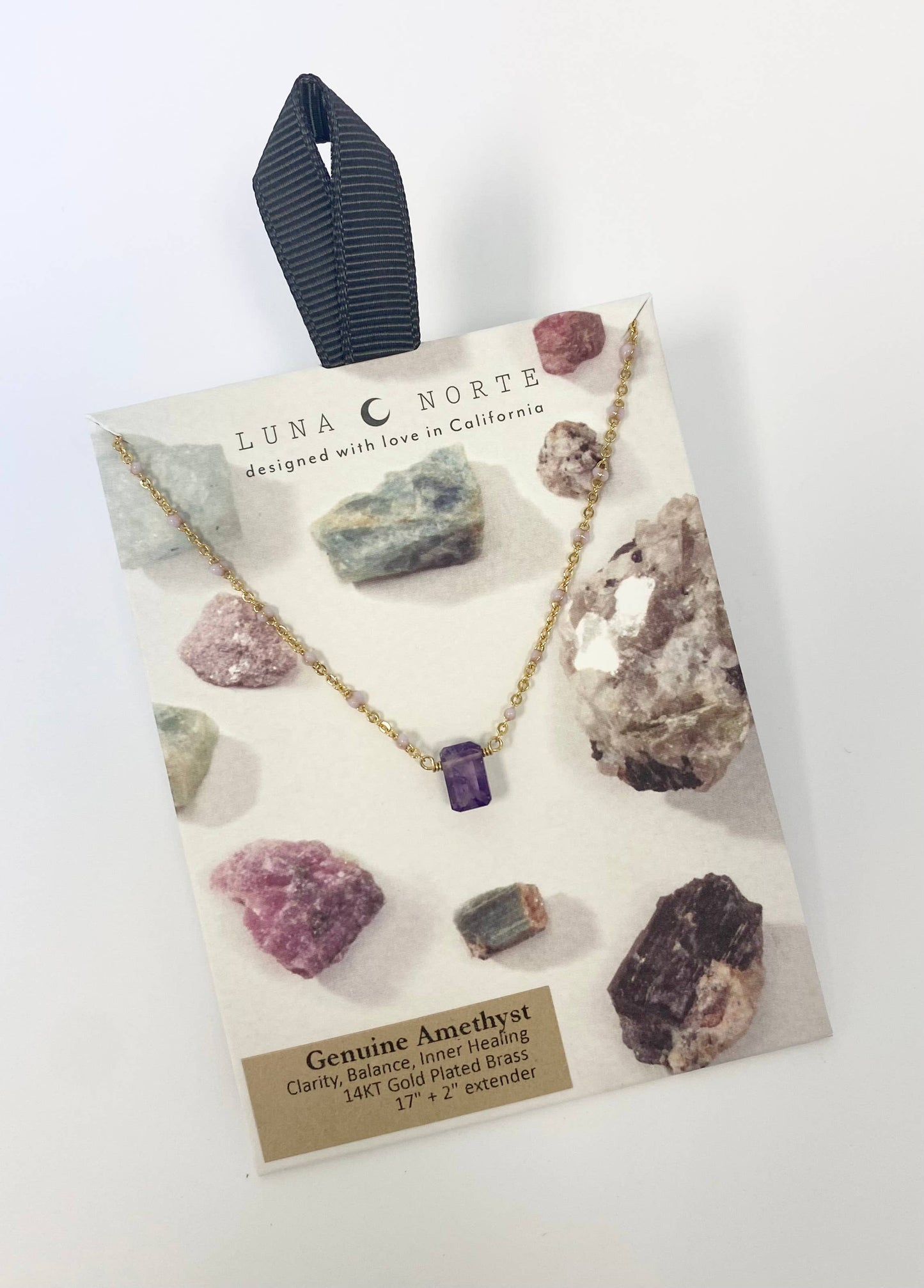 Amethyst Prism Gems Birthstone Necklace - February