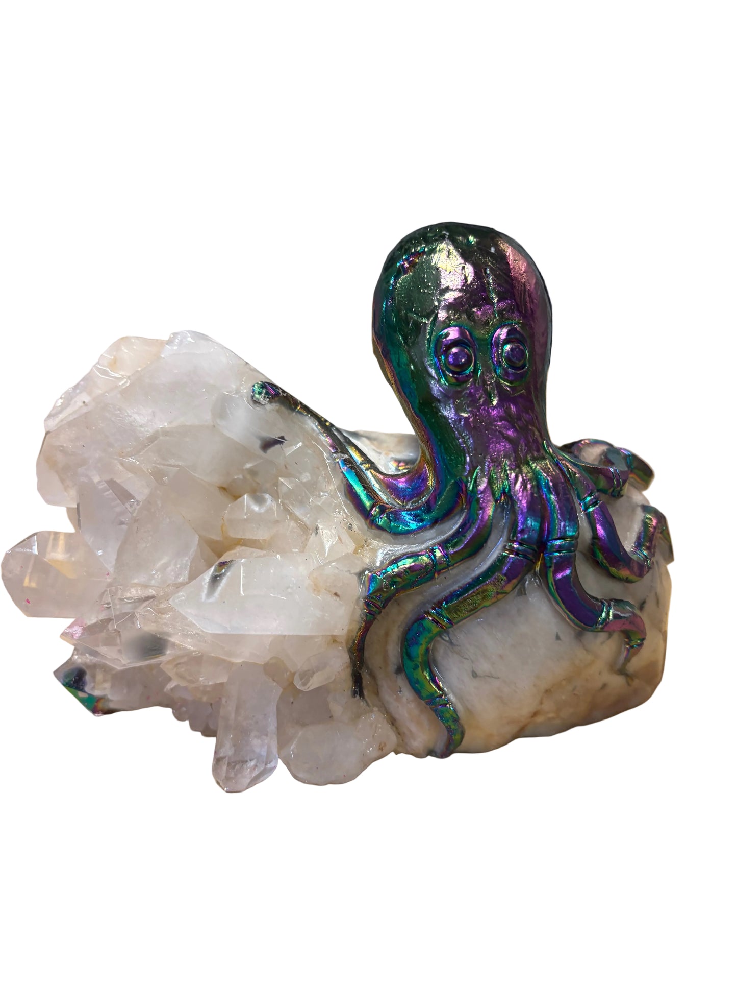 Titanium Octopus on Quartz Cluster