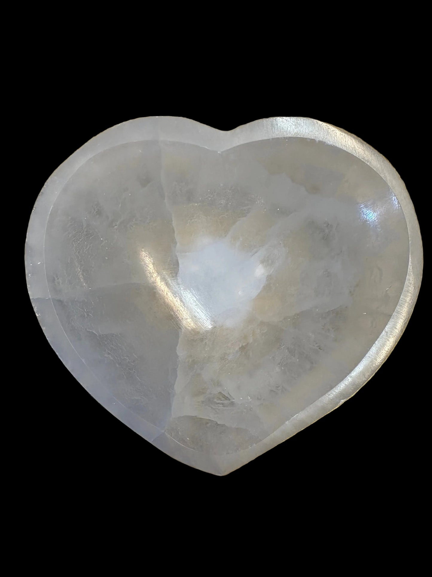 Selenite Heart Bowl 4"