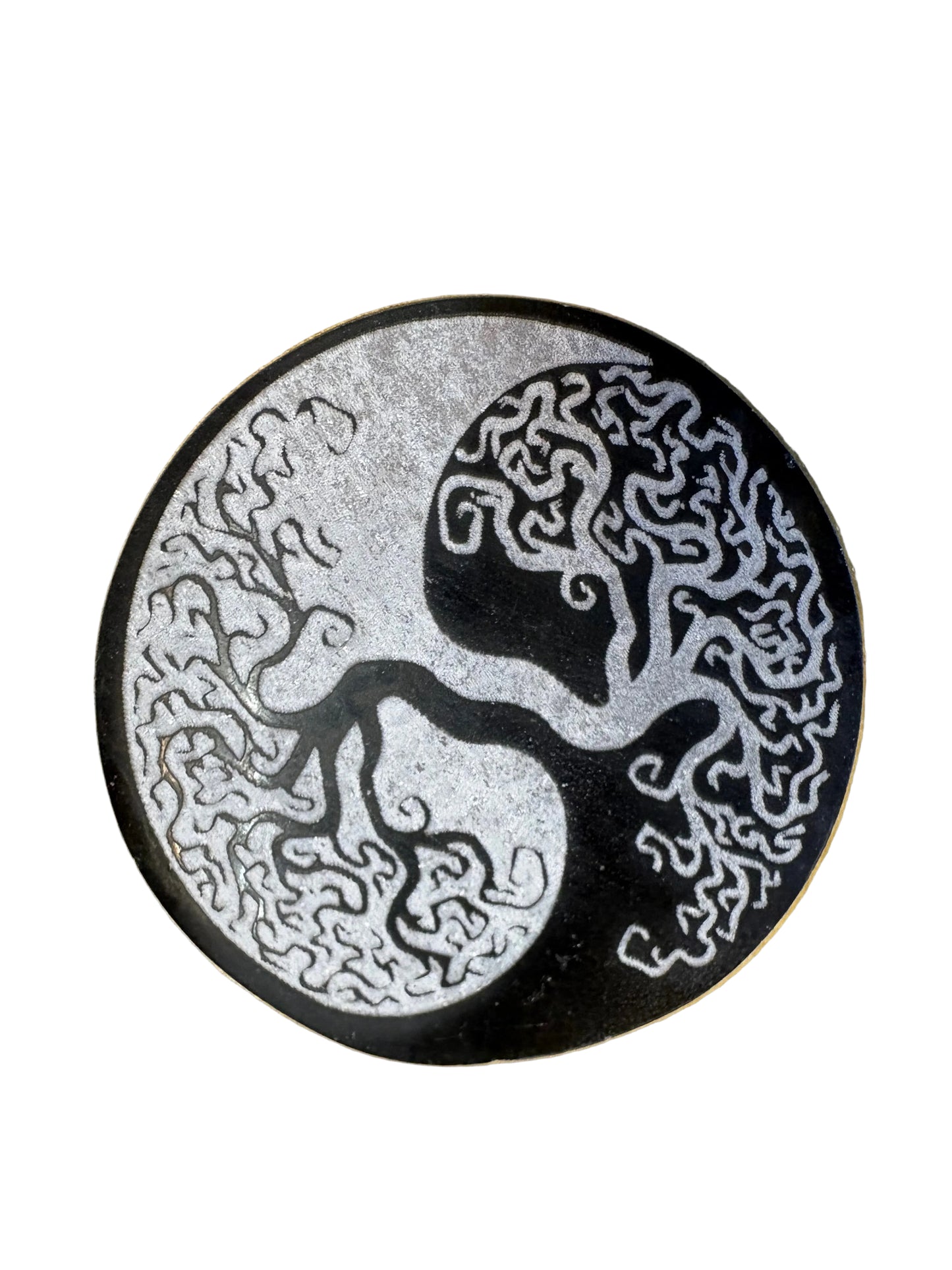Selenite Yin Yang Tree Round 2.5"