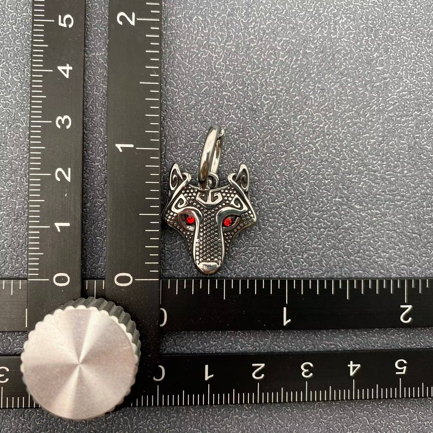 Viking Celtic Trinity Rune Wolf Head S.Steel Earrings - MJ