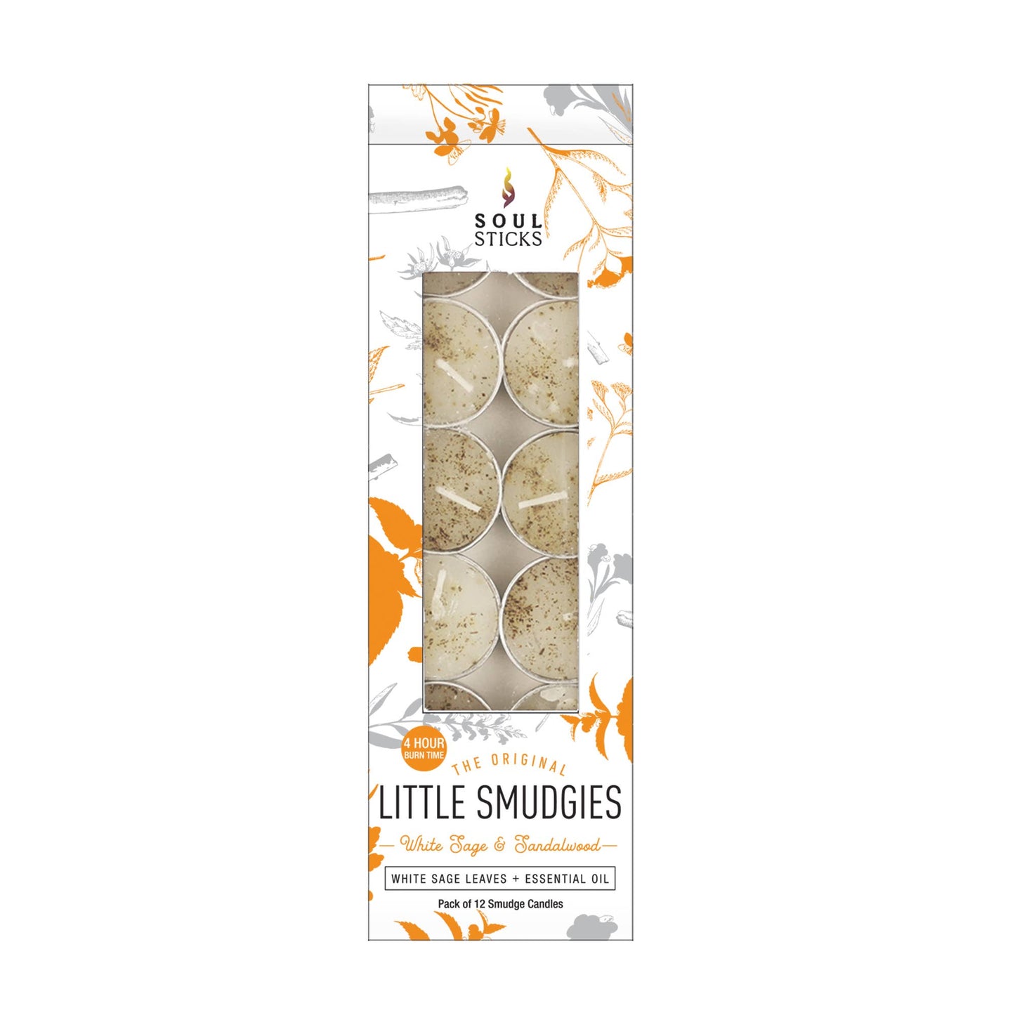 'Little Smudgies' Sandalwood Tealight Smudge Candles (12)