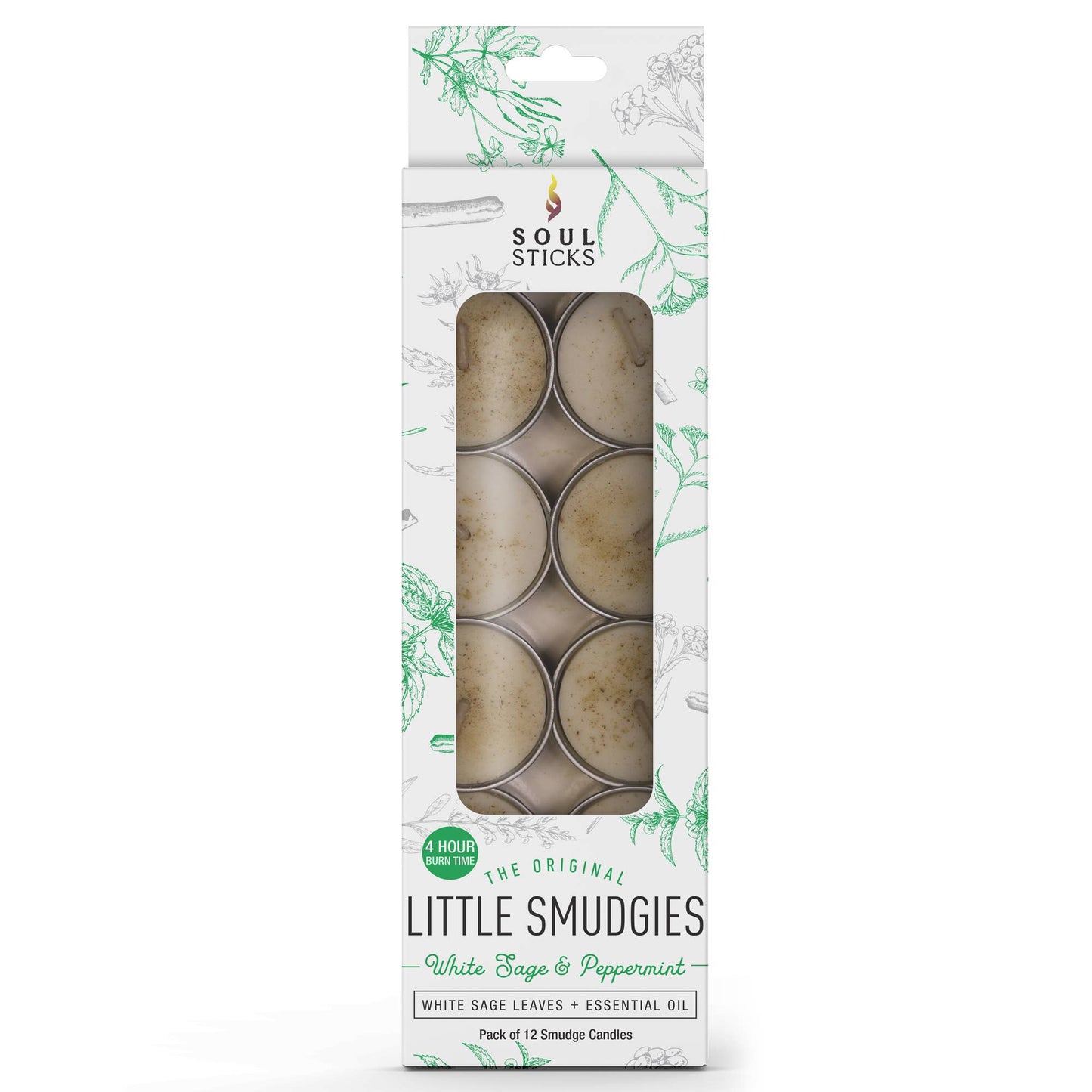 Soy Smudge Candle, Sage & Peppermint - Smudgies (12 pk.)