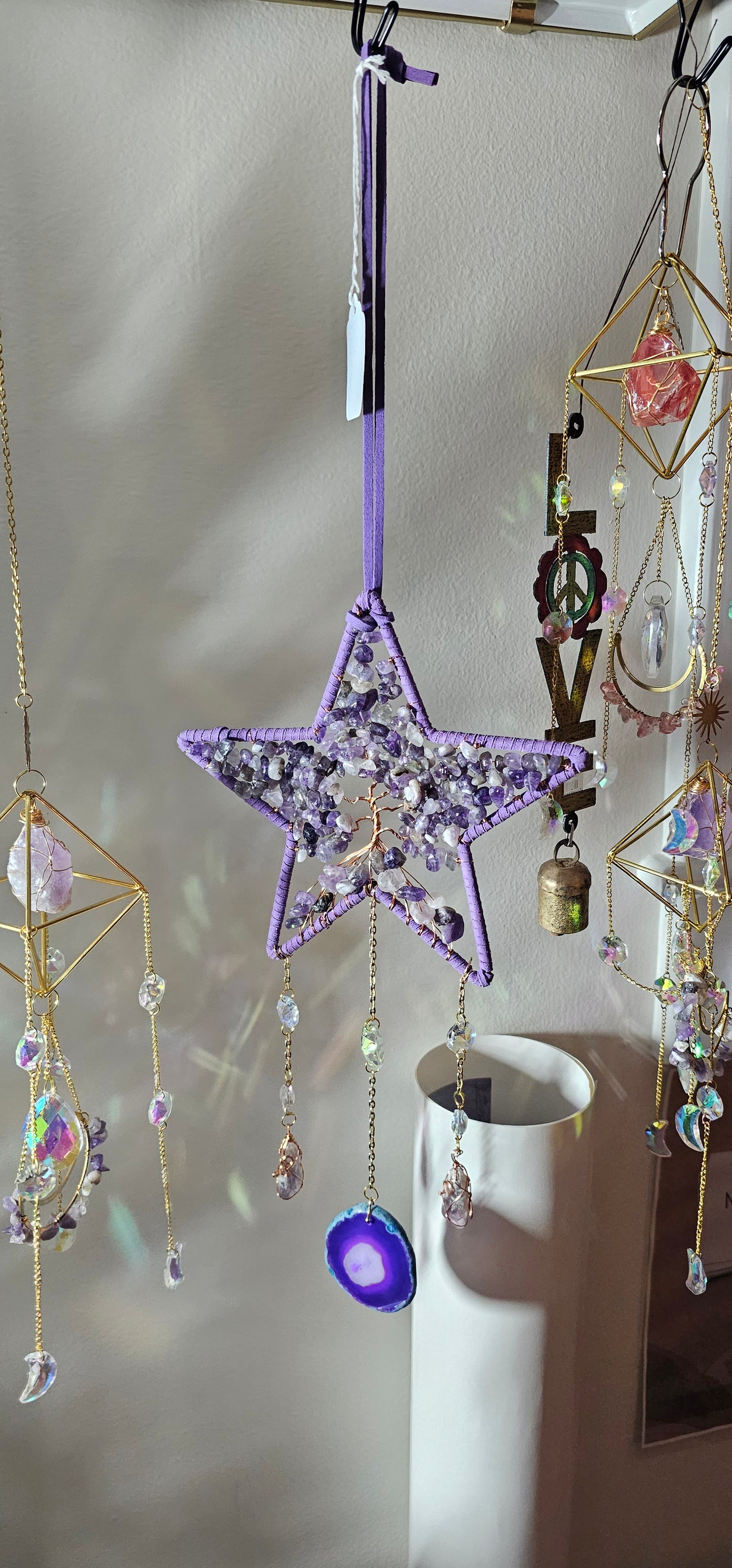Star Dreamcatcher with Leather, Stone and Agate