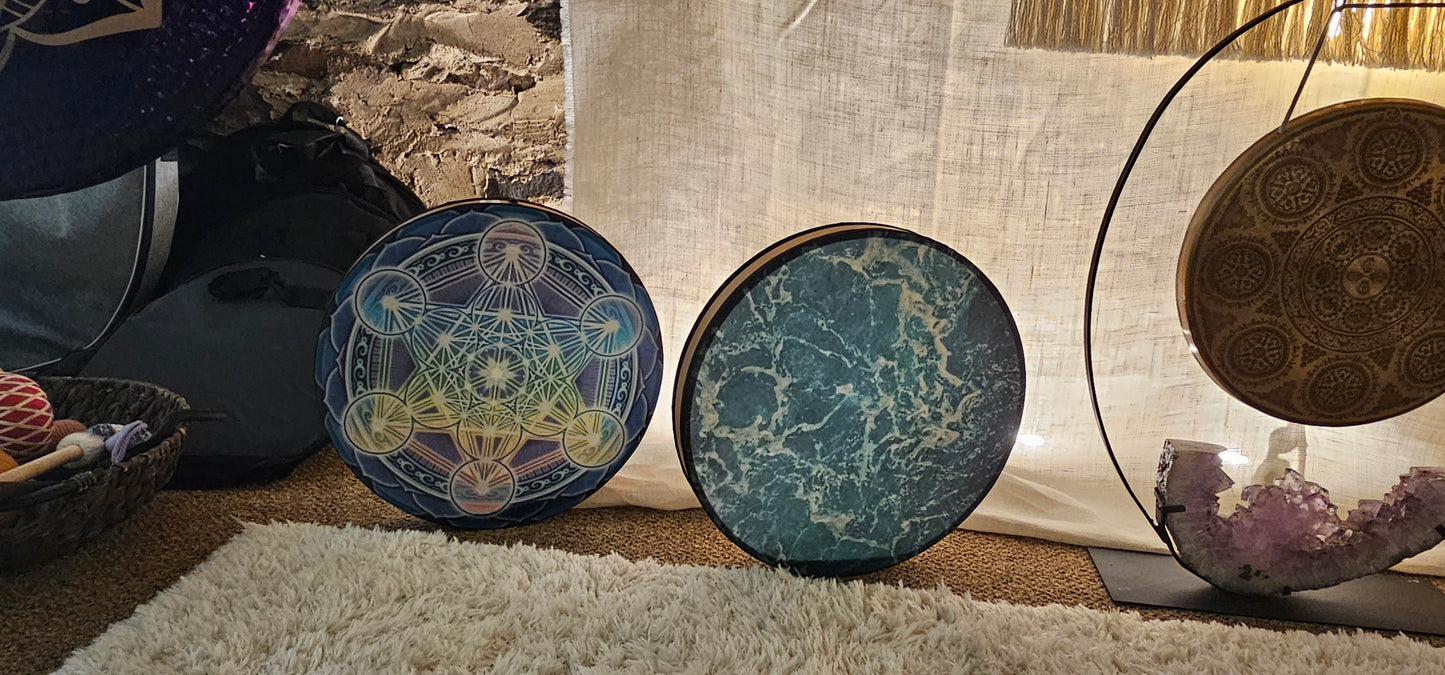Flower of Life Rain Drum 18"