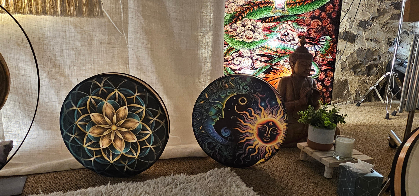 Sun and Moon Rain Drum 18"