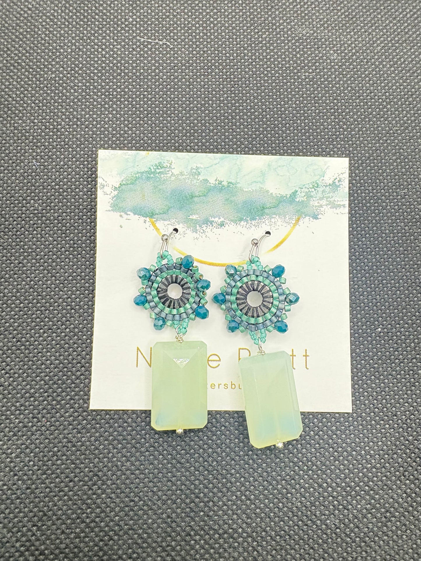 Chilled aqua gemstone statement earrings