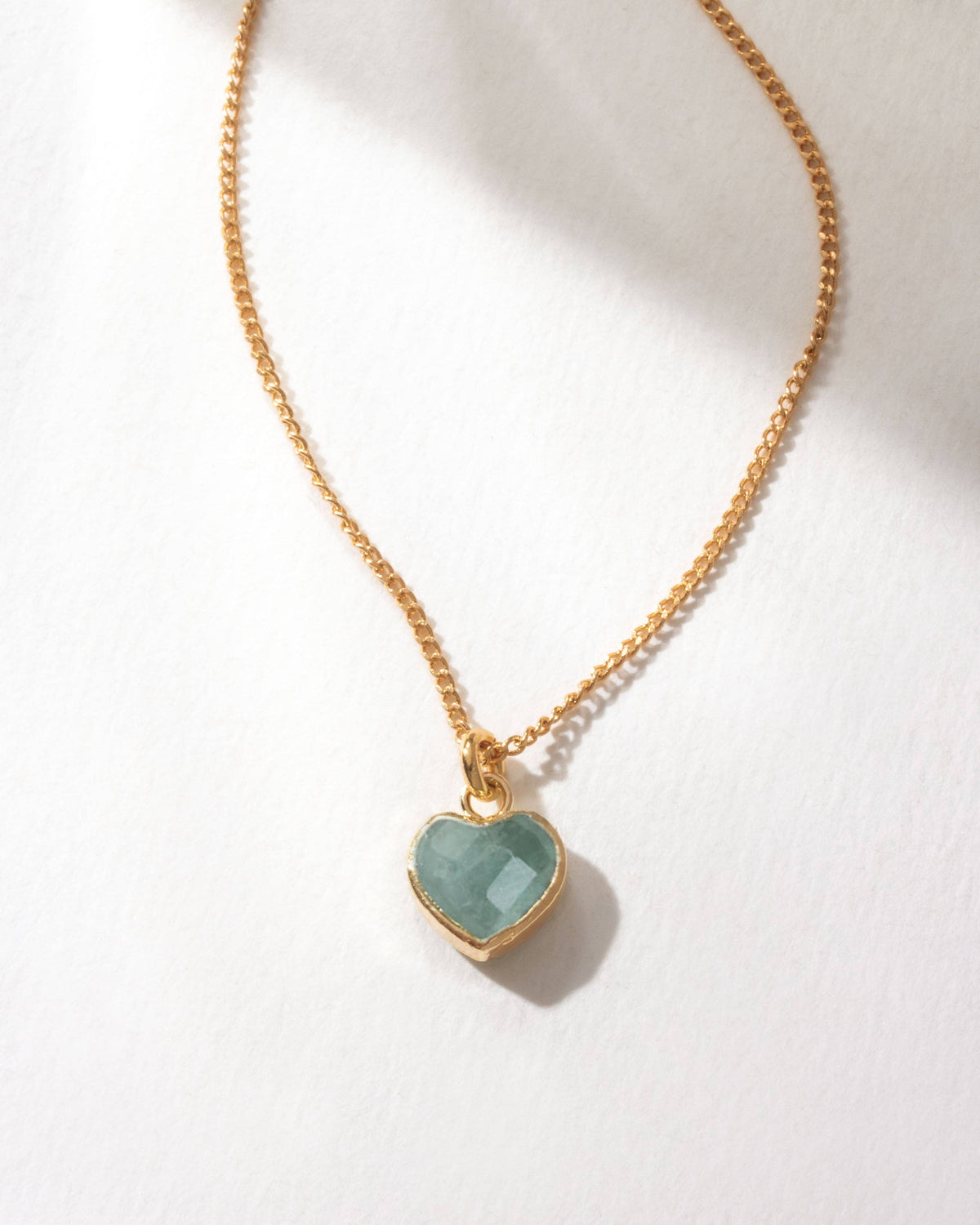 Precious Heart Birthstone Necklace - Aquamarine