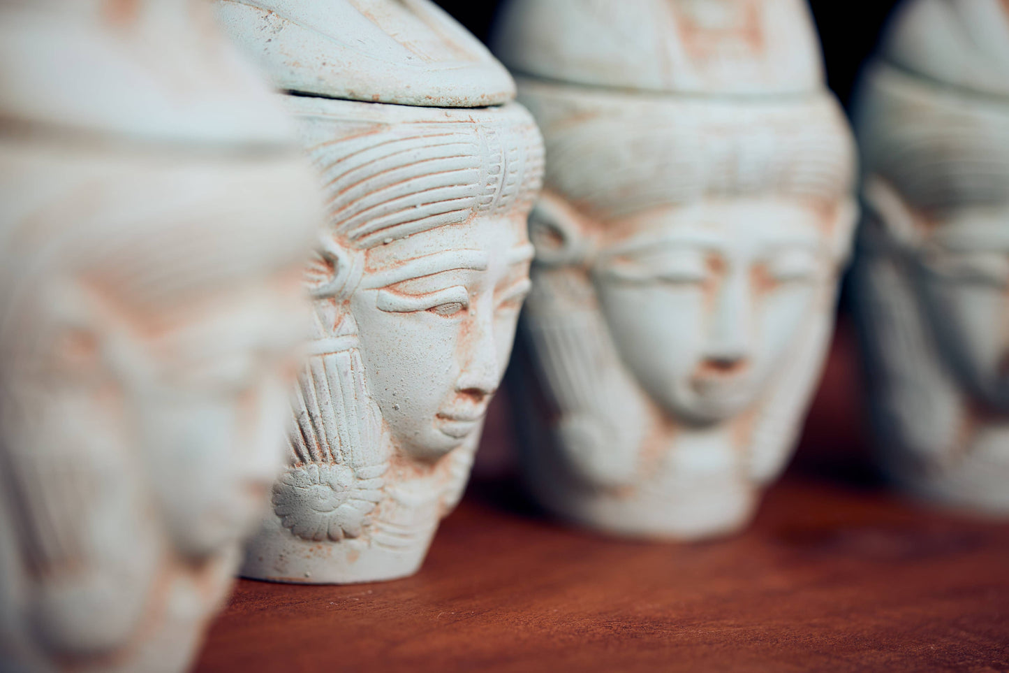 Canonic Jar, Imsety and Hathor Turquoise Basalt