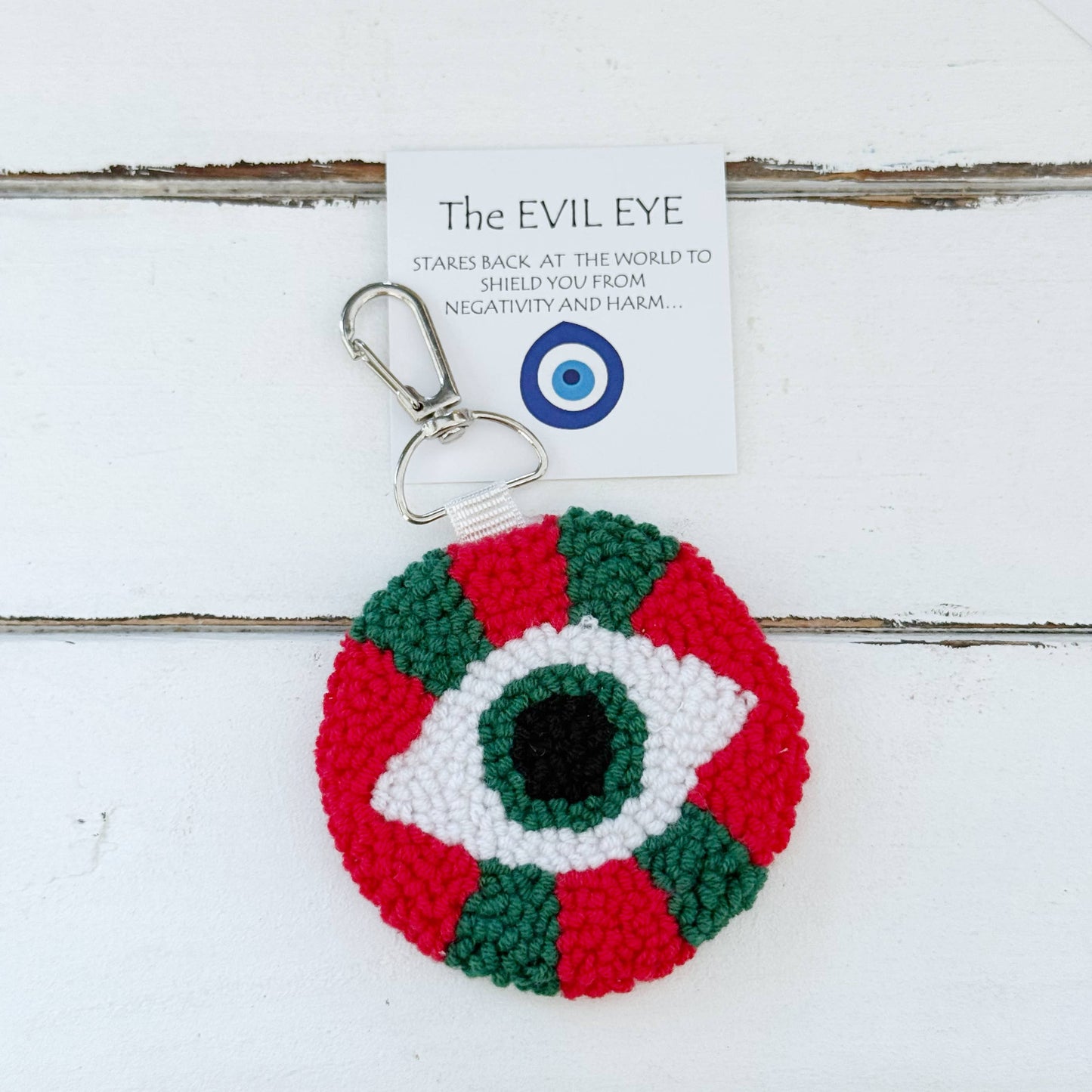 Mini Crochet Evil Eye Keychain - Nazar Amulet