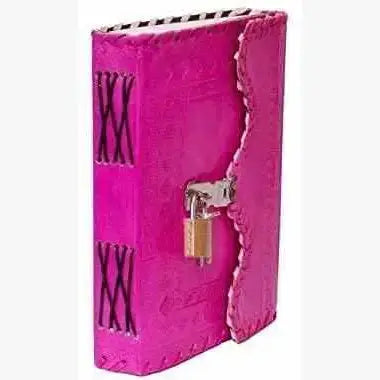 TUZECH Handmade Leather Vintage Journal Lock And Key Diary