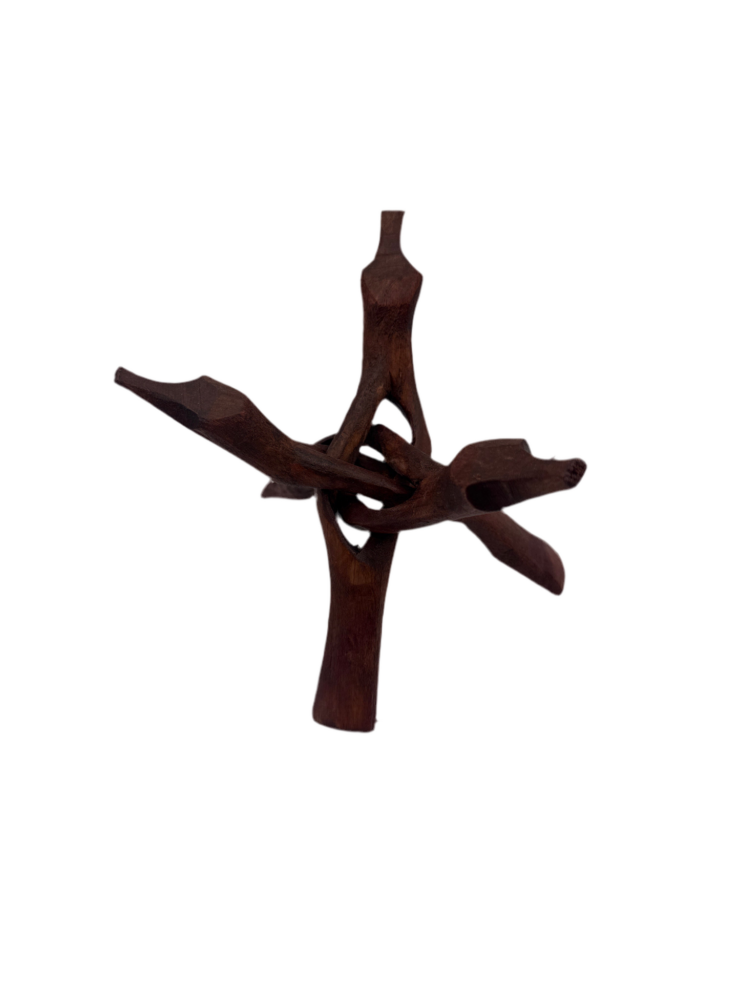 Wood Sphere Stand Tripod Stand 6"