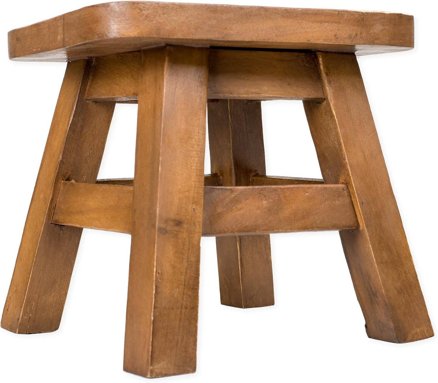 Wood Stool With Giraffe Design Hand Painted Home Decor
