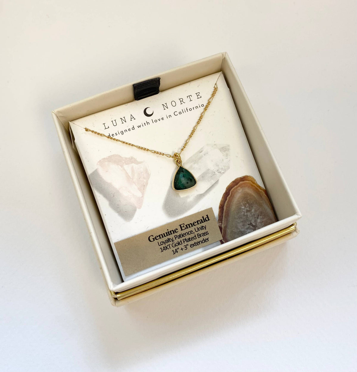 Bermuda Triangle Dainty Collar Necklace - Emerald