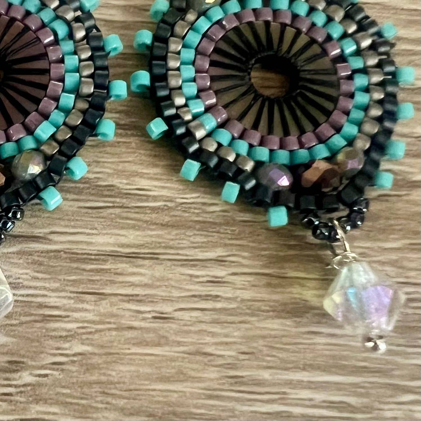 Mid Mod seed bead earrings