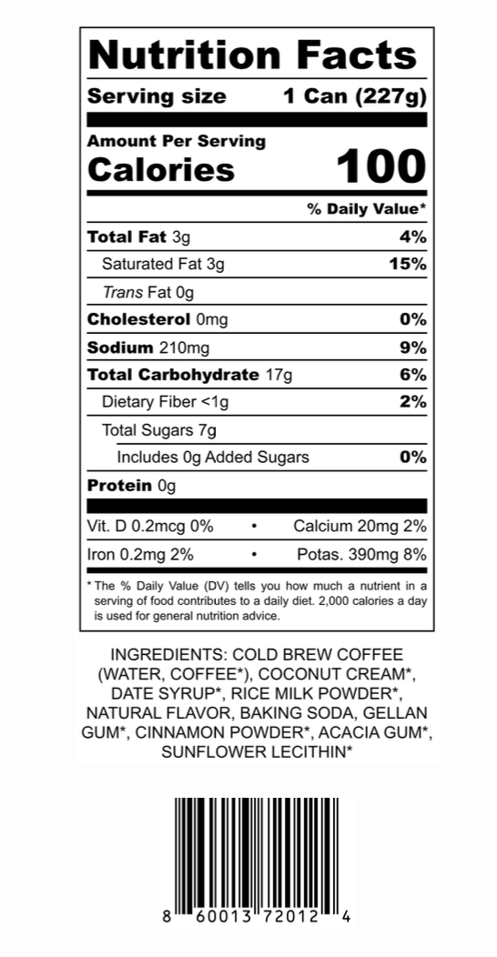 Mocha Mexicano – Coconut Milk Cold Brew Latte 8oz