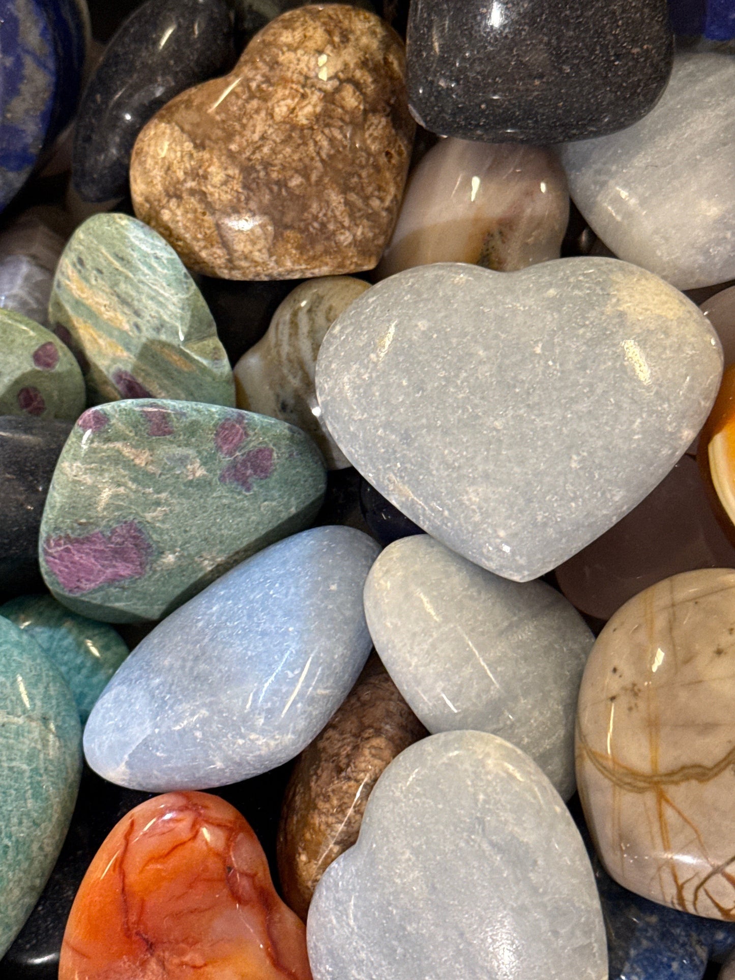 Heart 3.5”-4” X-Large Various Stones