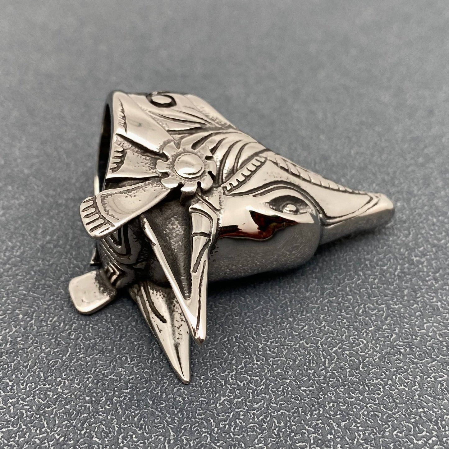 Egypt Ankh Anubis Stainless Steel Ring
