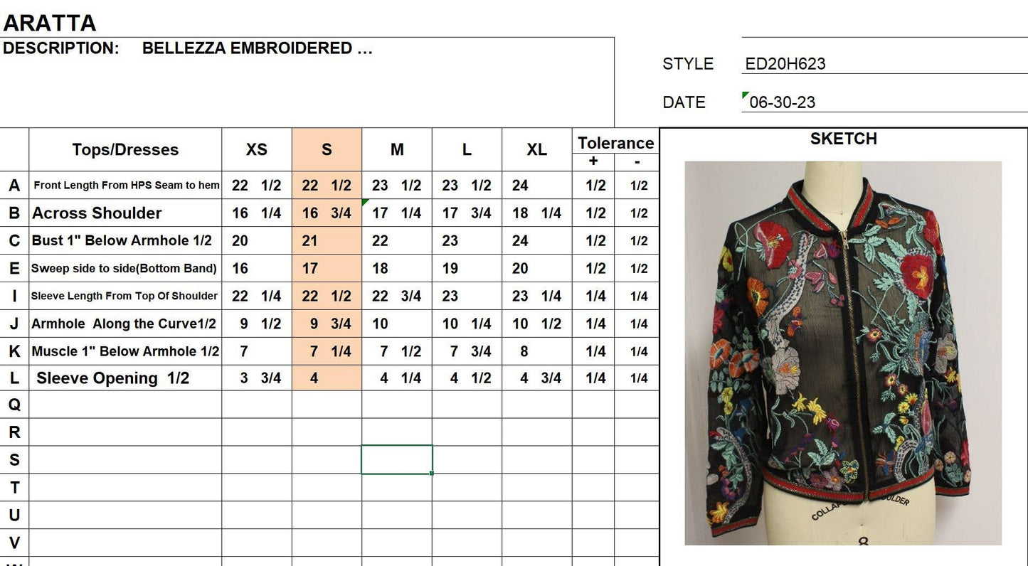 Bellezza Embroidered Bomber Jacket: Black Floral / XL