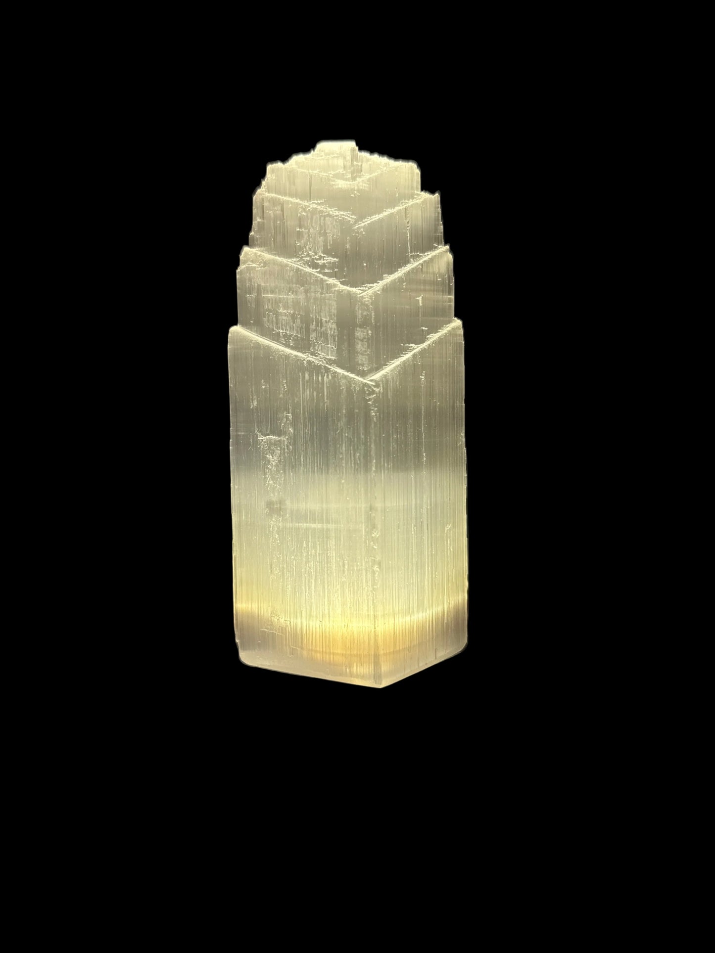 Selenite Fishtail Lamp Light
