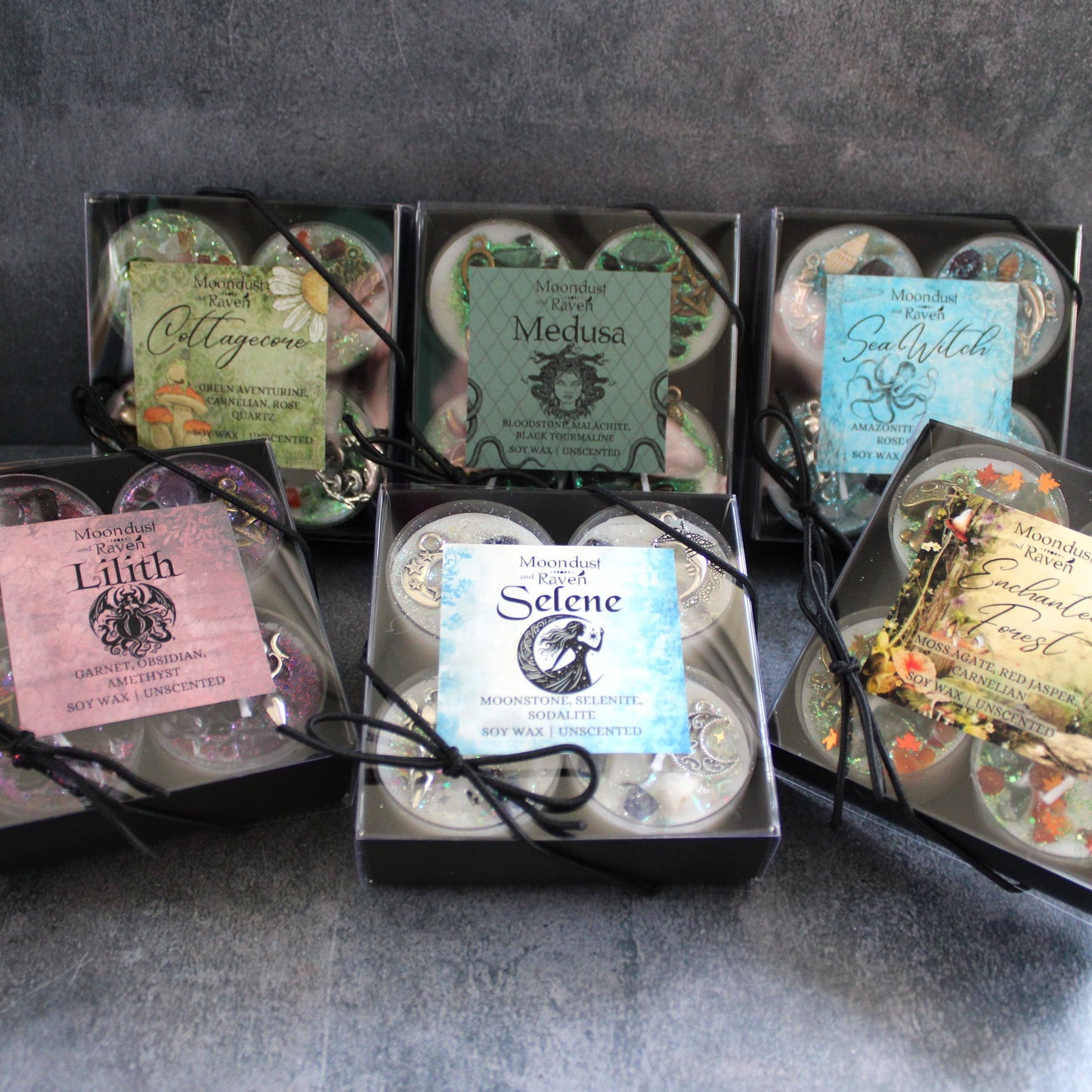 Practical Magic Tealight Crystal Candles, Ritual Candles