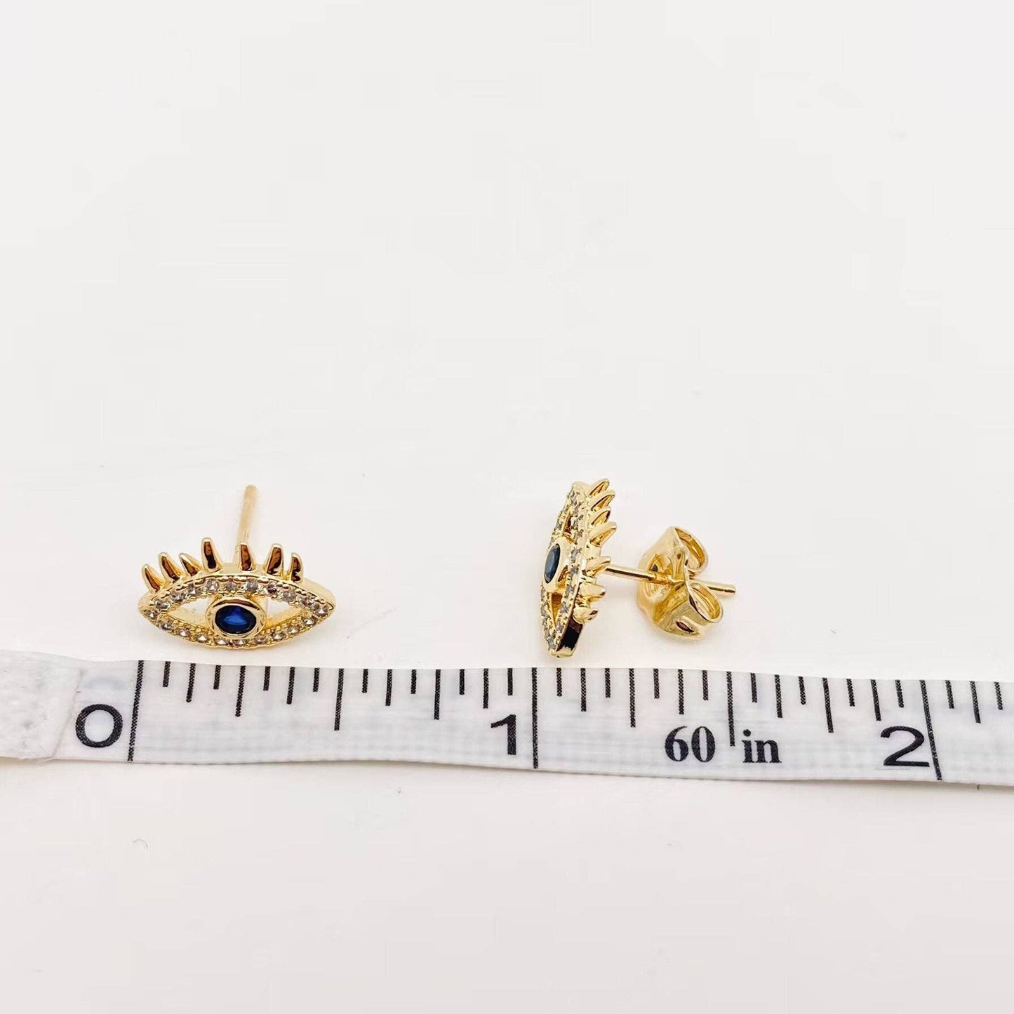 Cubic Zirconia Evil Eye Ear Studs