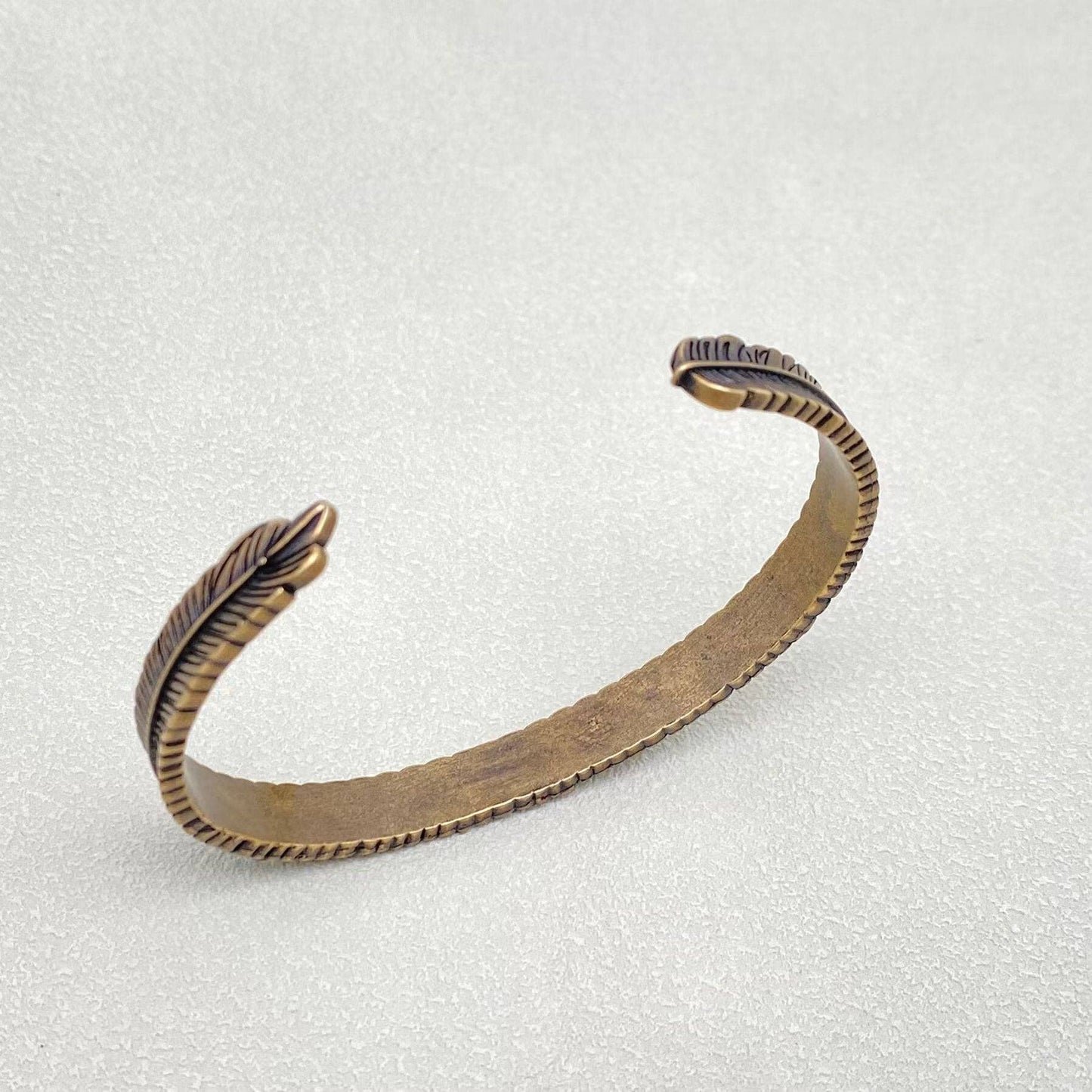 Vintage Red Heart Enamel Bird Bronze Adjustable Cuff
