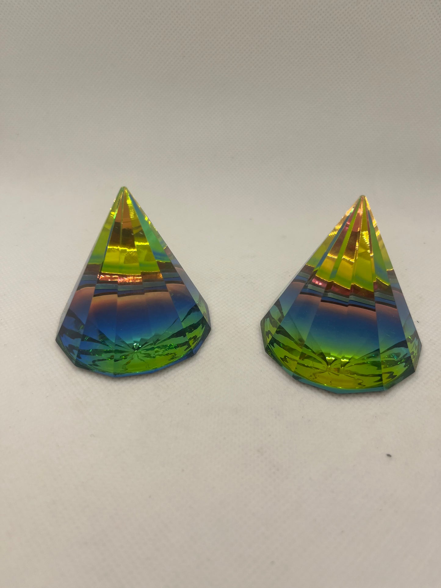 Faceted Glass Pyramid