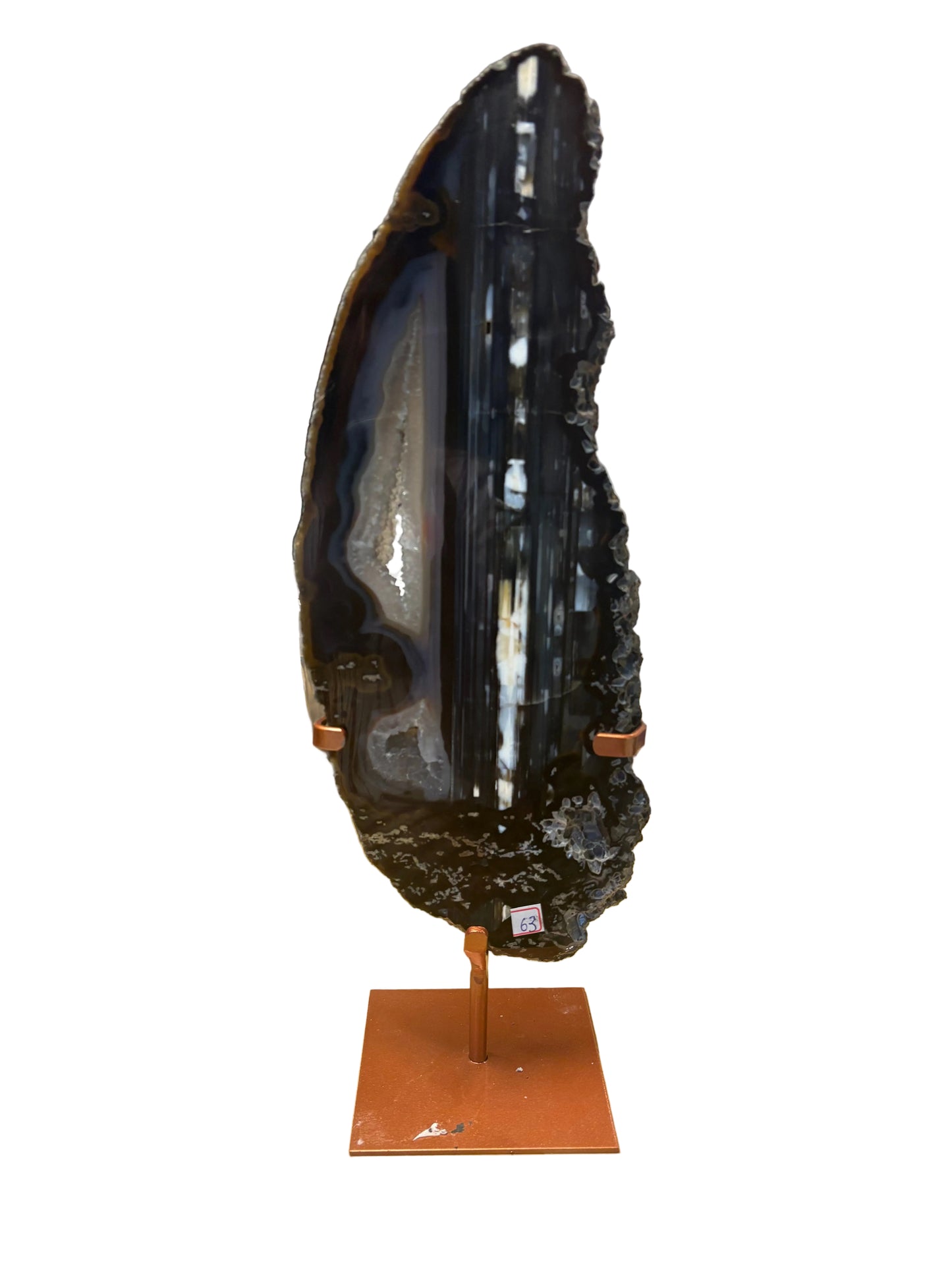 Sliced Agate Druse on Stand 5" x 13"