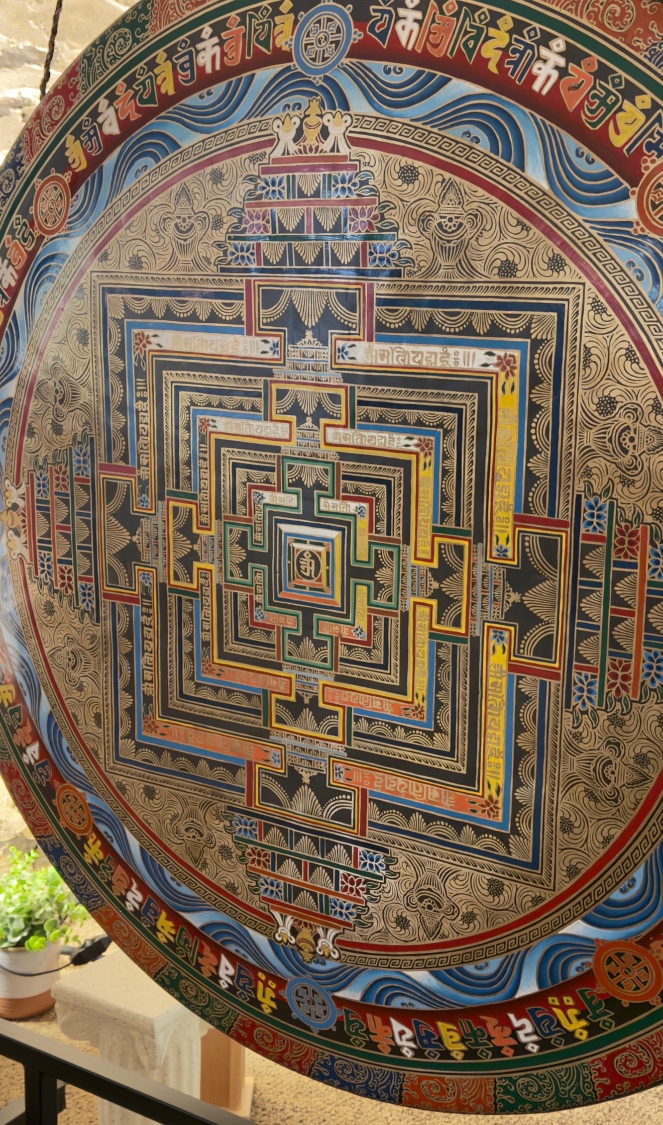 Gong 39" Kalachakra Mandala with Stand and Mallet