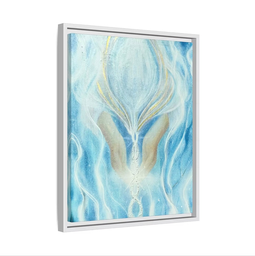Light Lineage Framed Canvas Print - Teresa