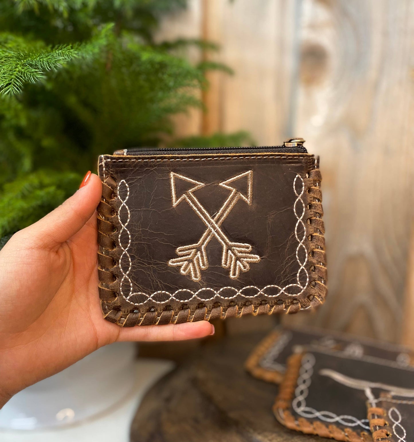 Arrows Vintage Cowhide Coin Pouch