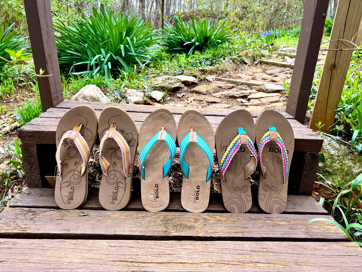 Boho Bold Woven Strap Flip Flops