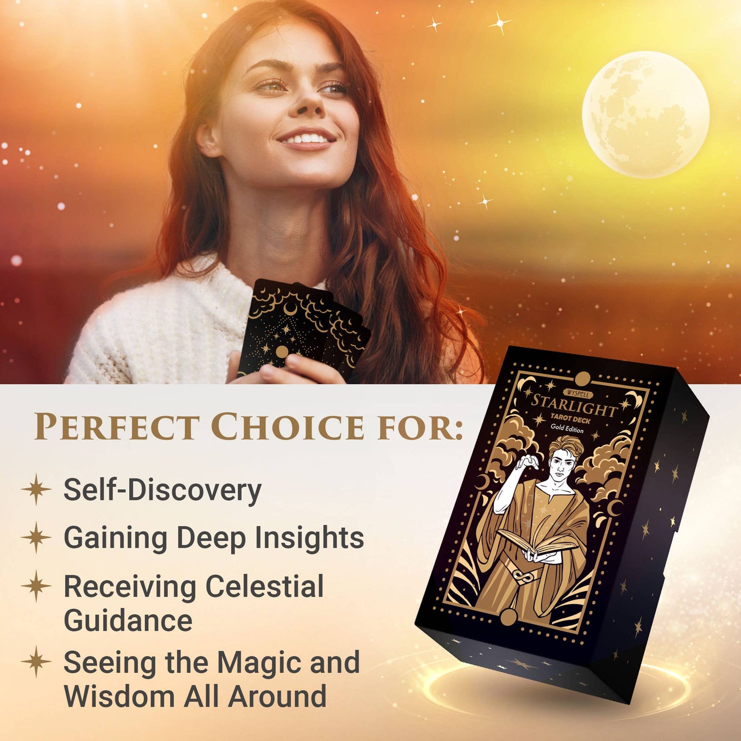 Starlight Tarot Cards - Gold Edition by Wyspell