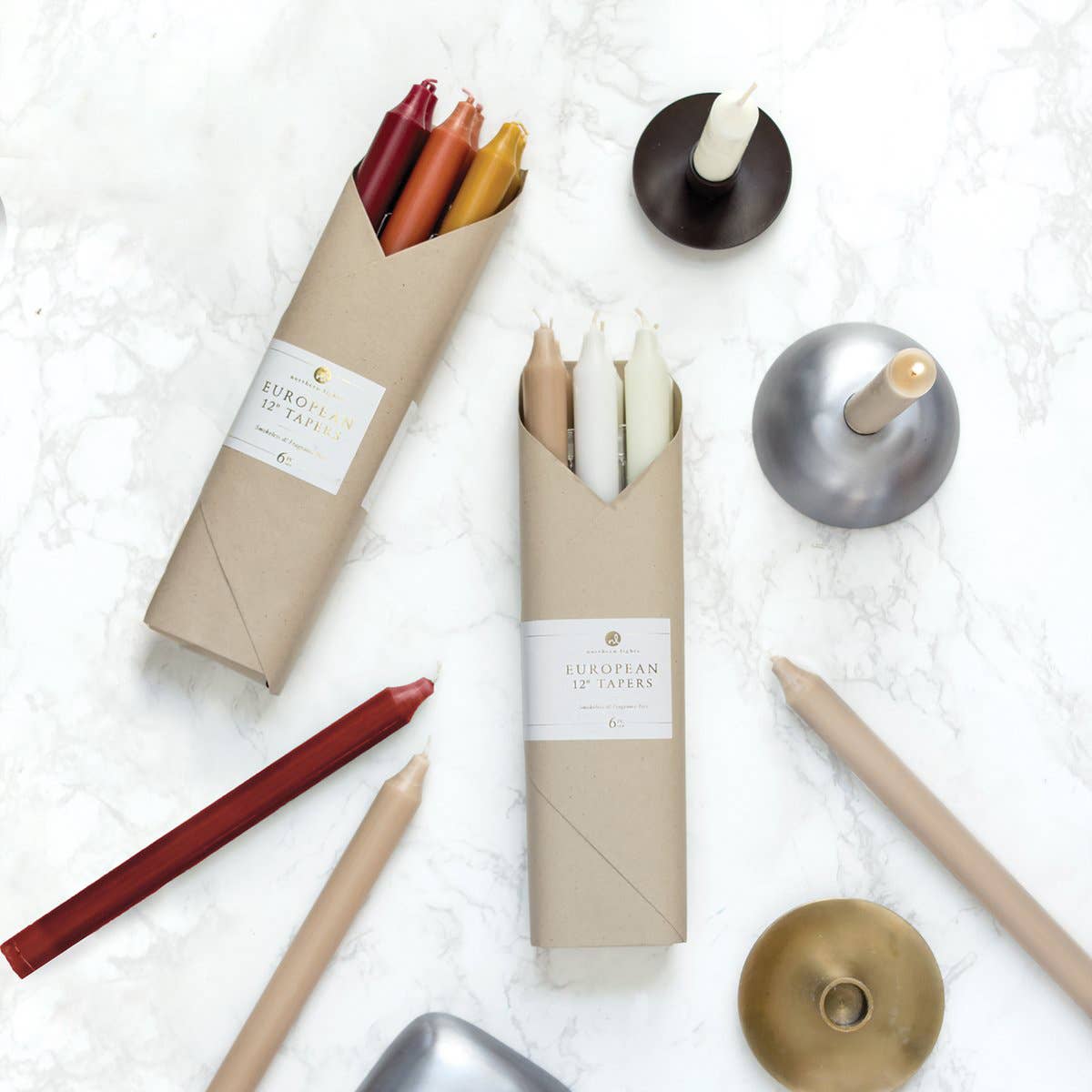12" Taper Combo Candle Gift Set: Cottage Vines