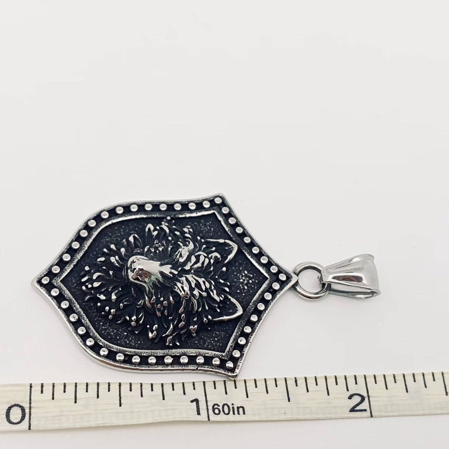 Retro Ice Wolf Head Shaped Stainless Steel Pendant