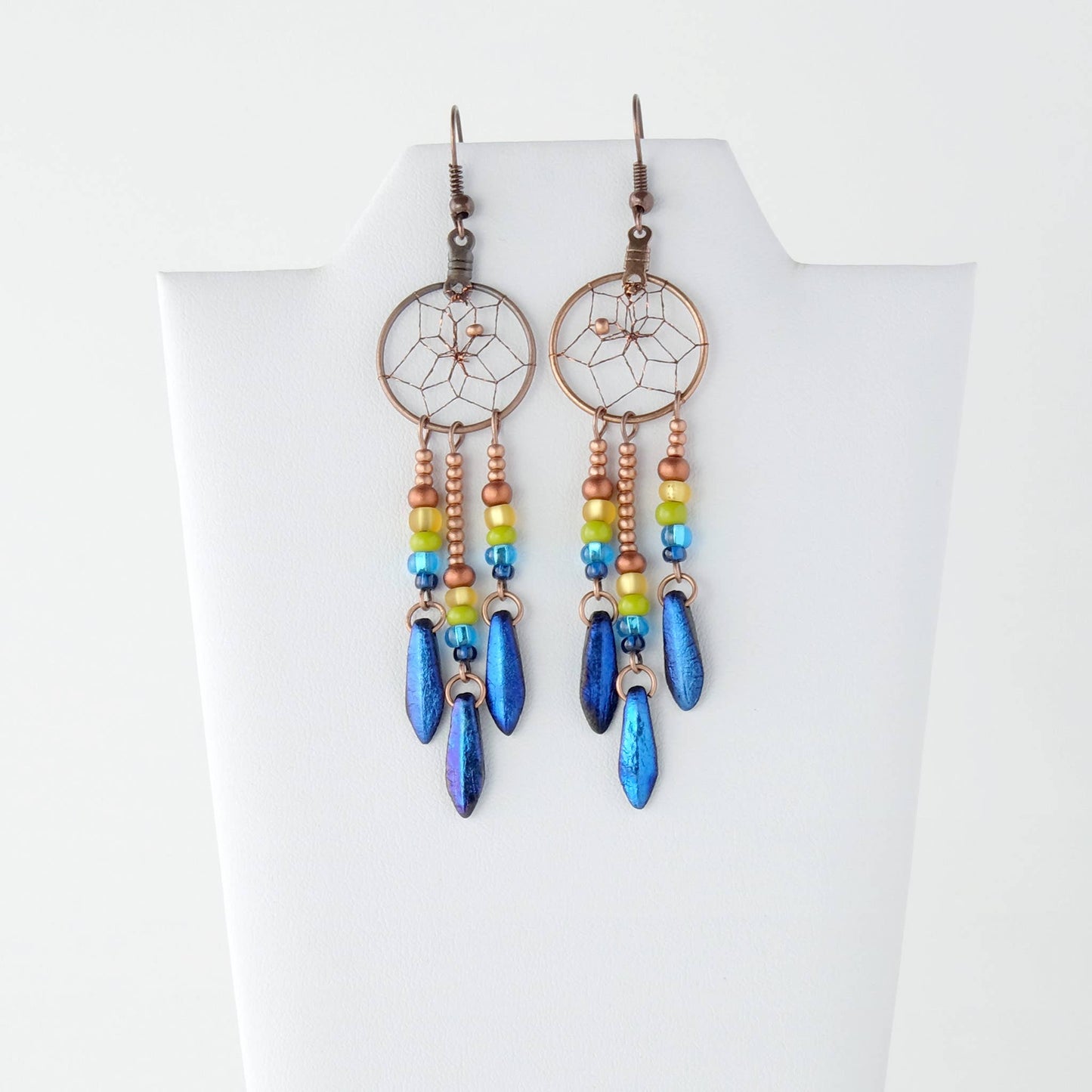 .75" Dream Catcher Earrings with Prismatic Dangles