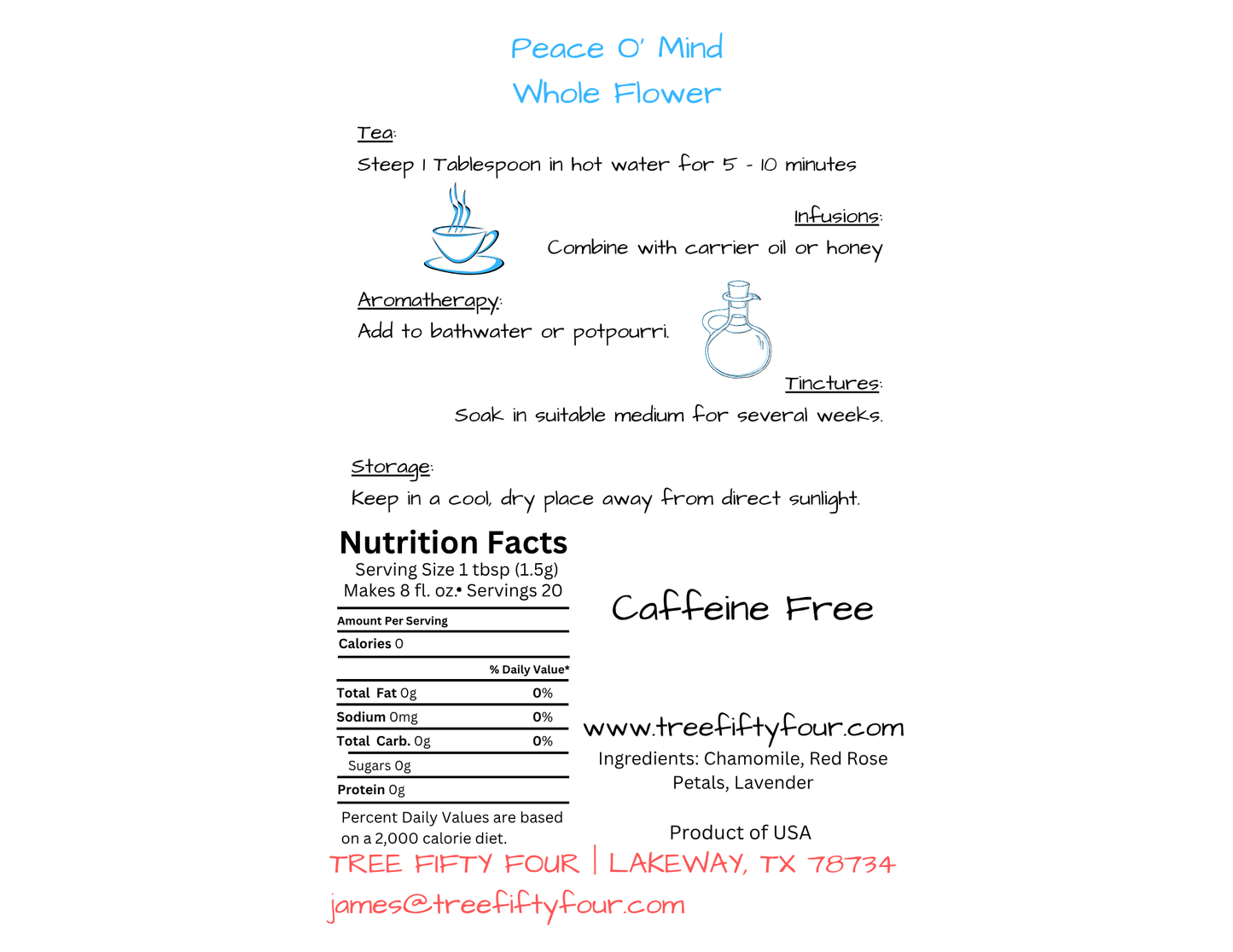 Peace O' Mind Herbal Tea Blend