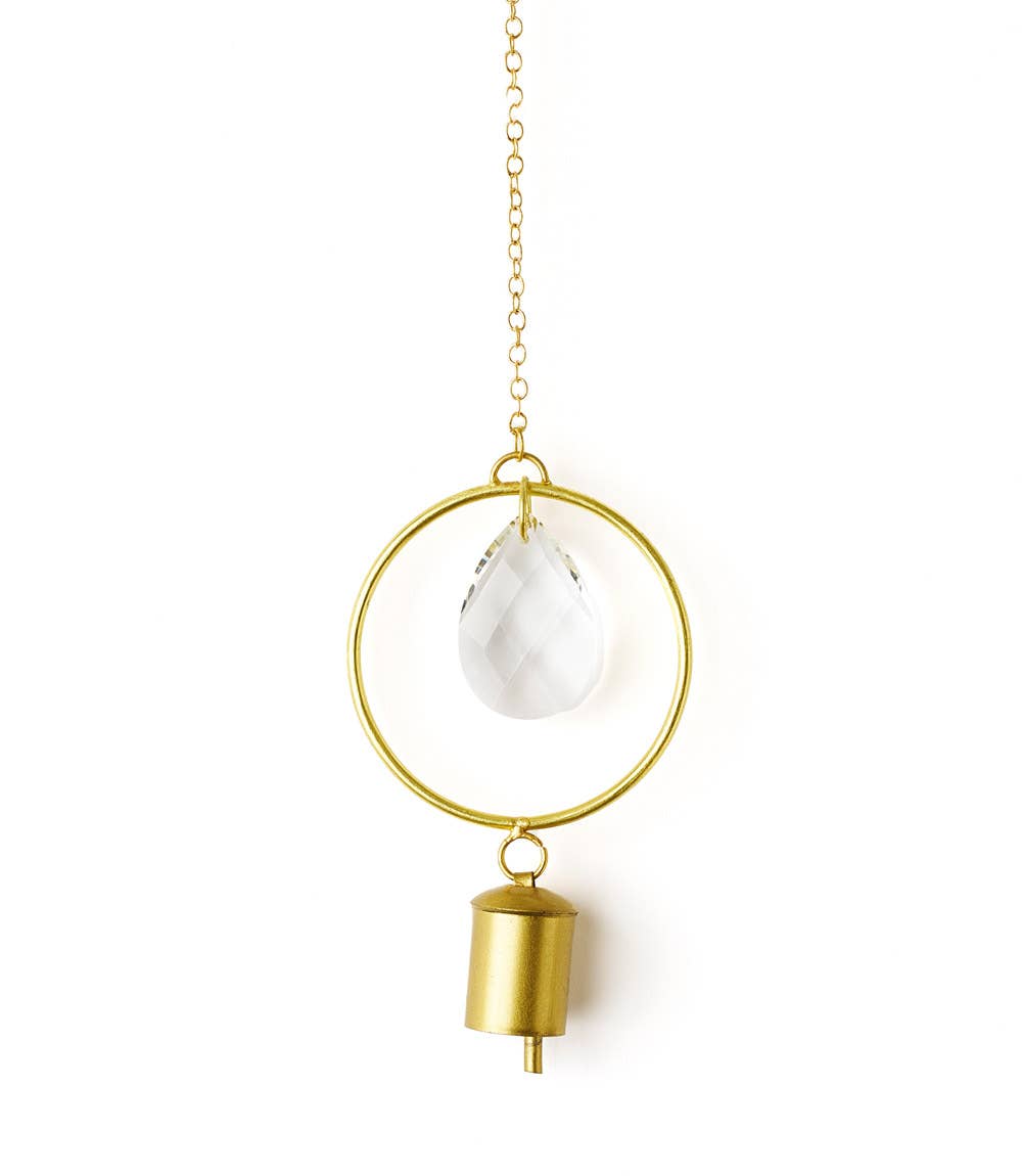 Suyra Circle Crystal Suncatcher Wind Chime - Hand Tuned One or Two Rings