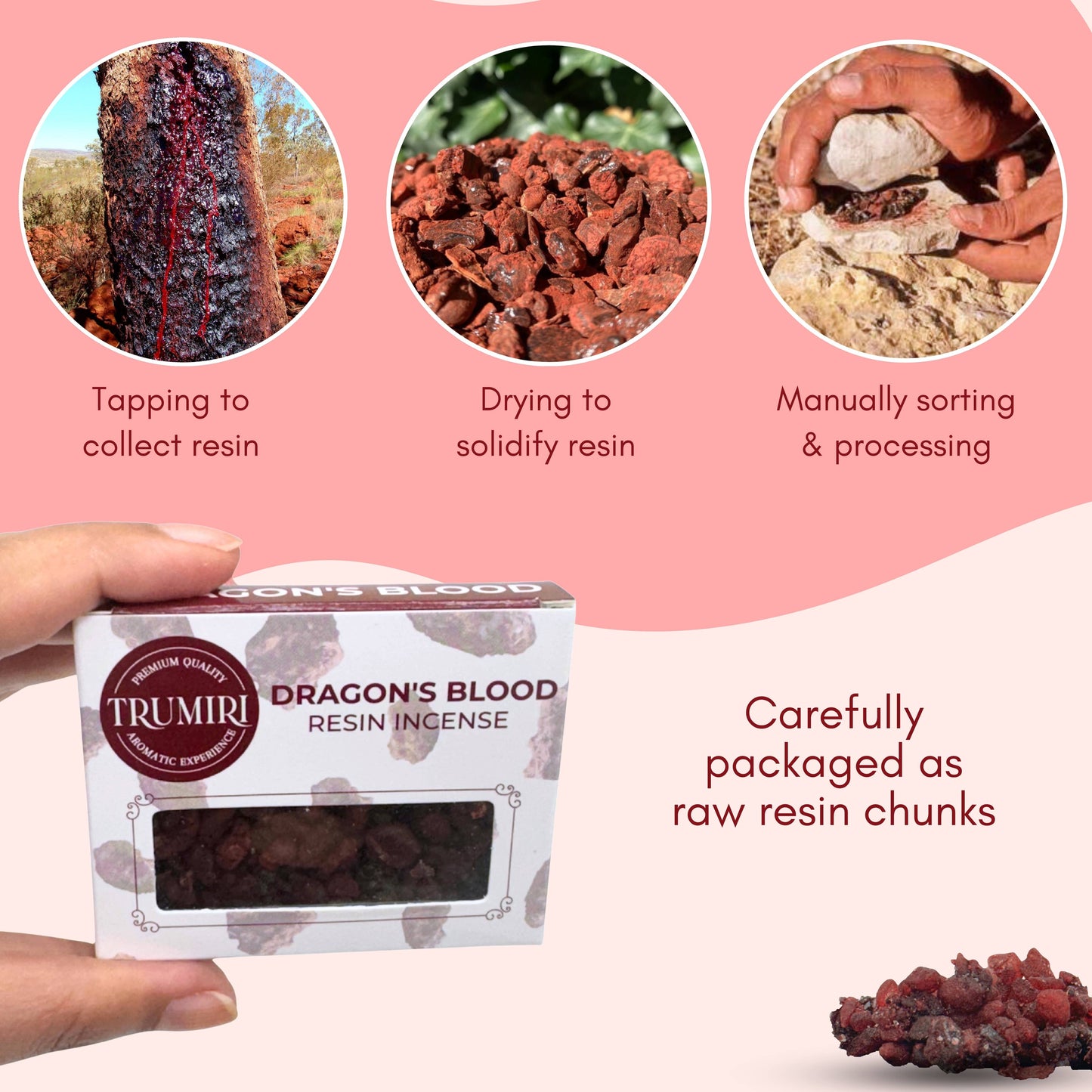 Dragon's Blood Resin Incense - Natural Tree Gum Sap 30g