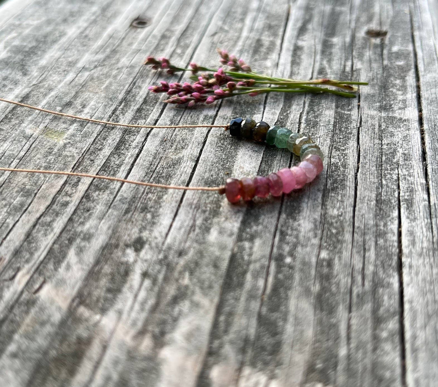 Watermelon Tourmaline Necklace: 16, 18, or 20"