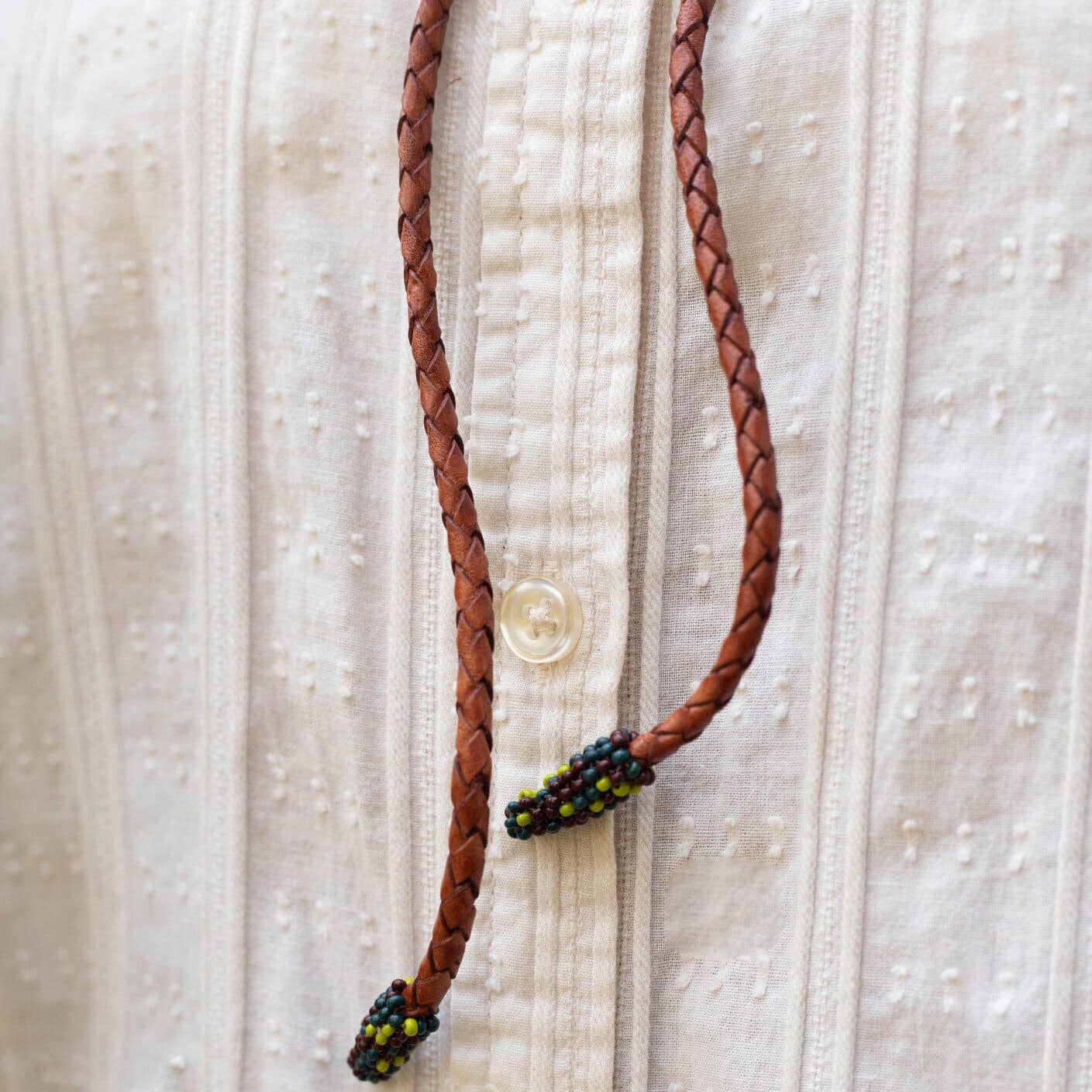 True Grit – Native Horse Bolo Tie in Earthy Green