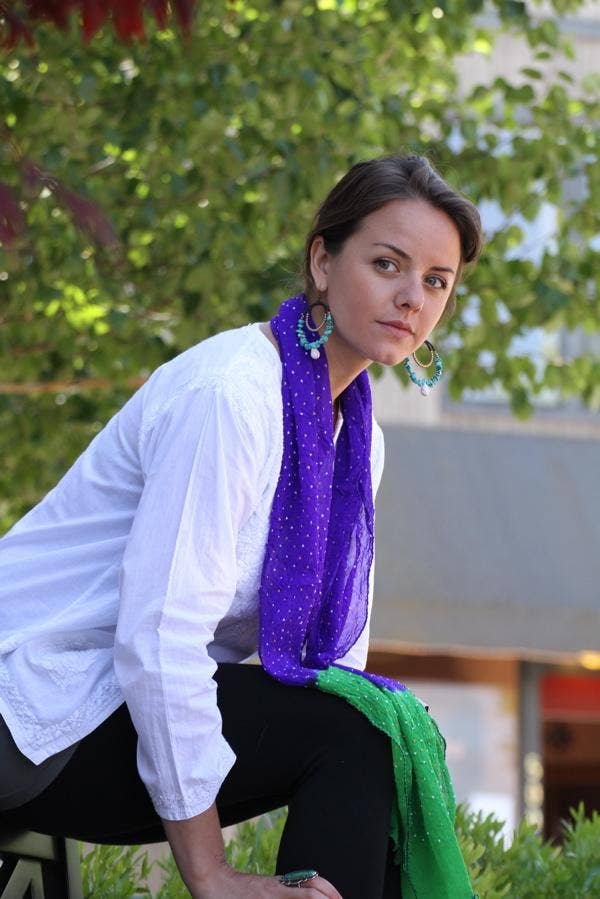 Georgette Silk Scarves, Spring: Parrot
