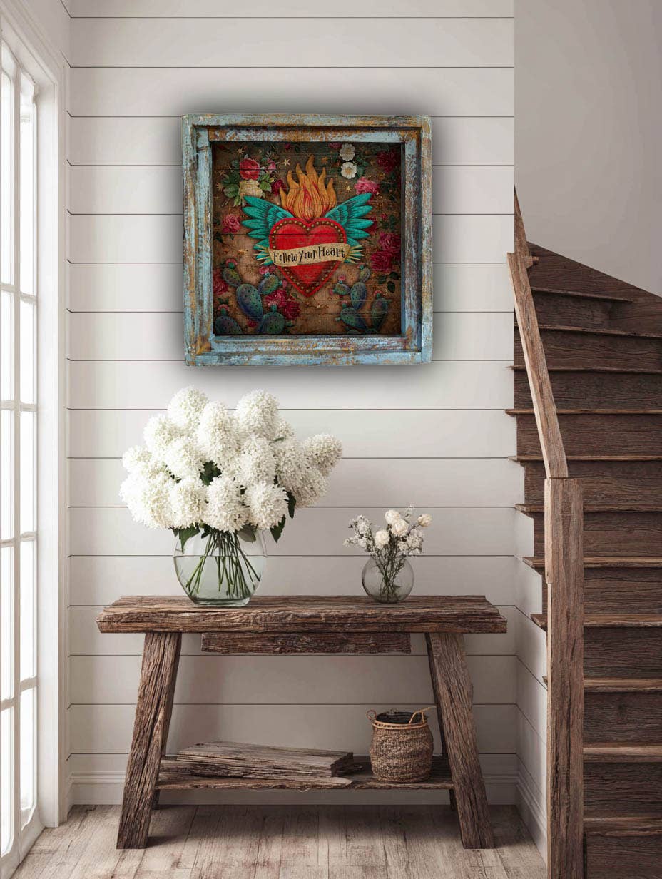 Follow Your Heart (Heart with Wings) - 24" Square Canvas