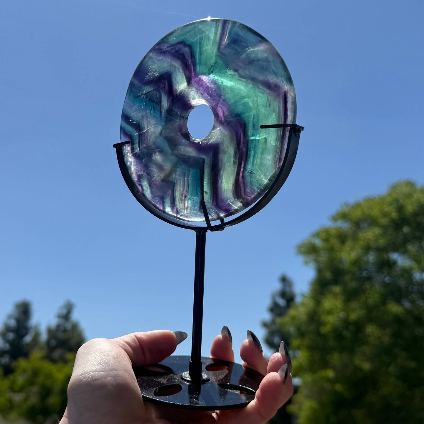 Large Rainbow Fluorite Donut