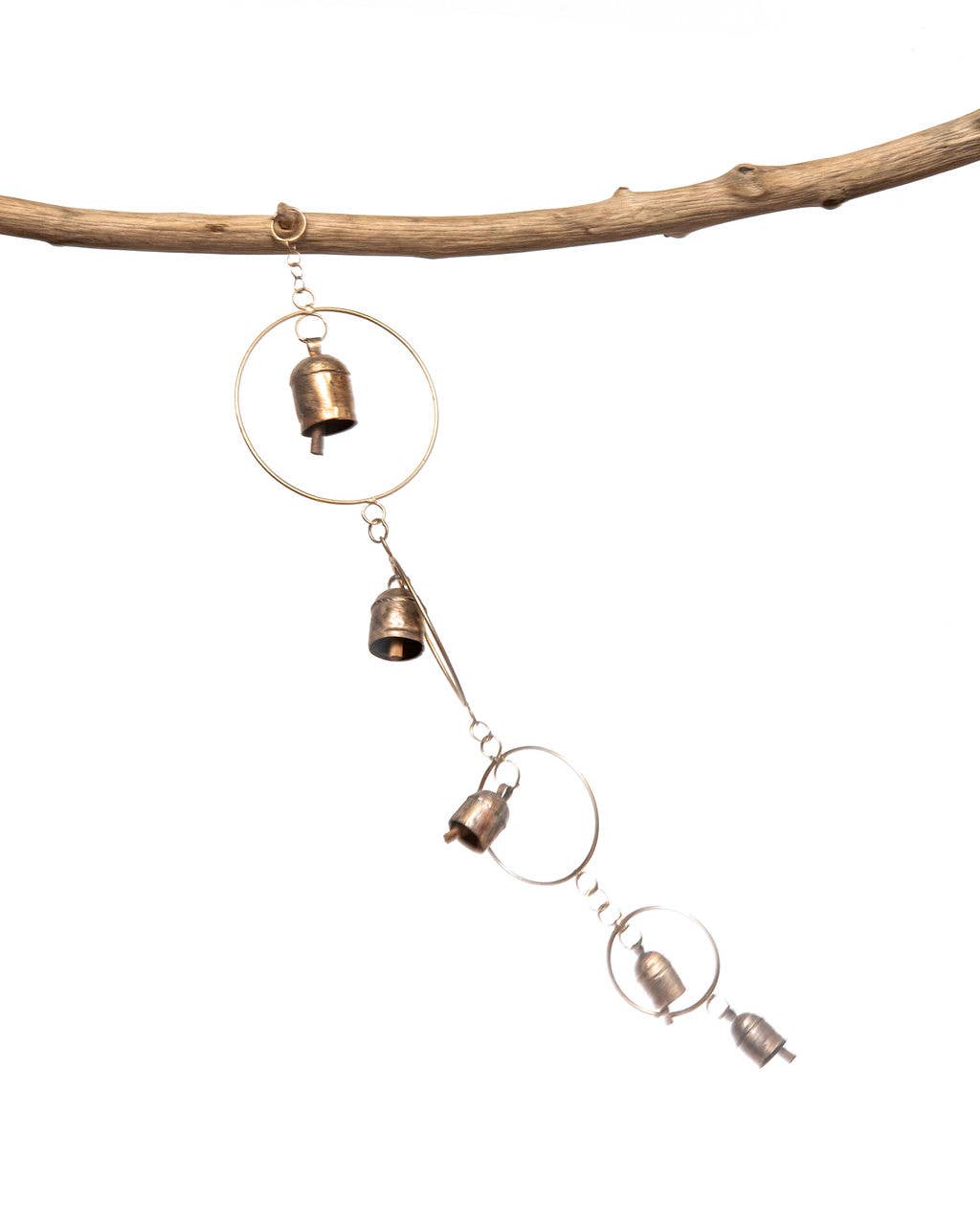 Golden Rings 5 Bell, Bronze Hand-tuned Garden Wind Chime, India