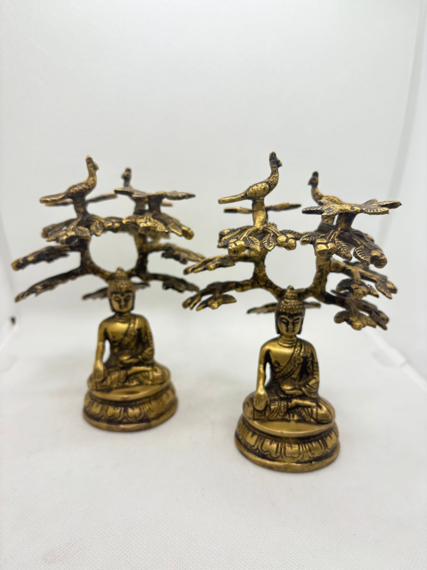 Buddha Under Tree of Life Brass Medium