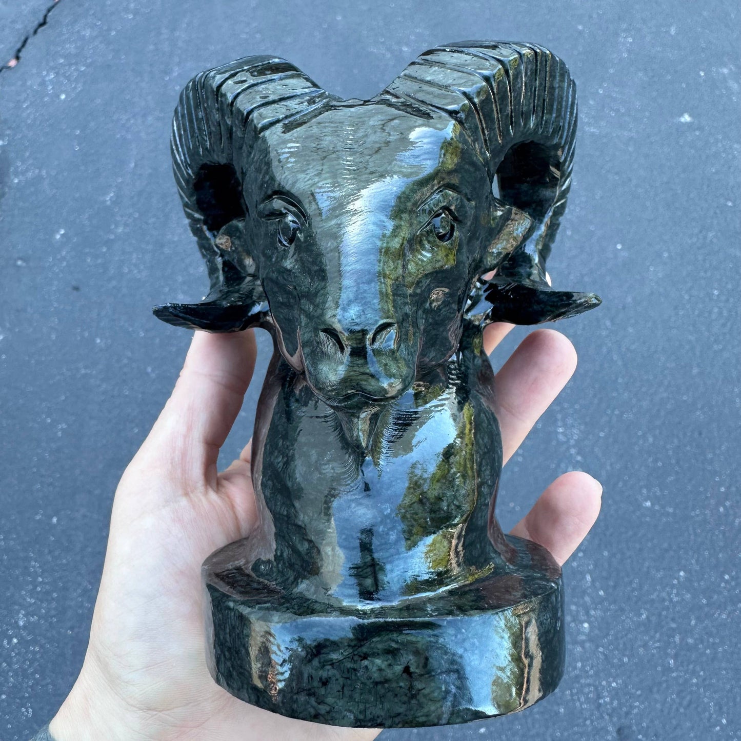 Dark Serpentine Ram Bust | Sold Individually
