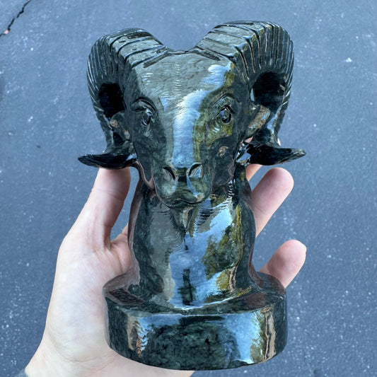 Dark Serpentine Ram Bust | Sold Individually