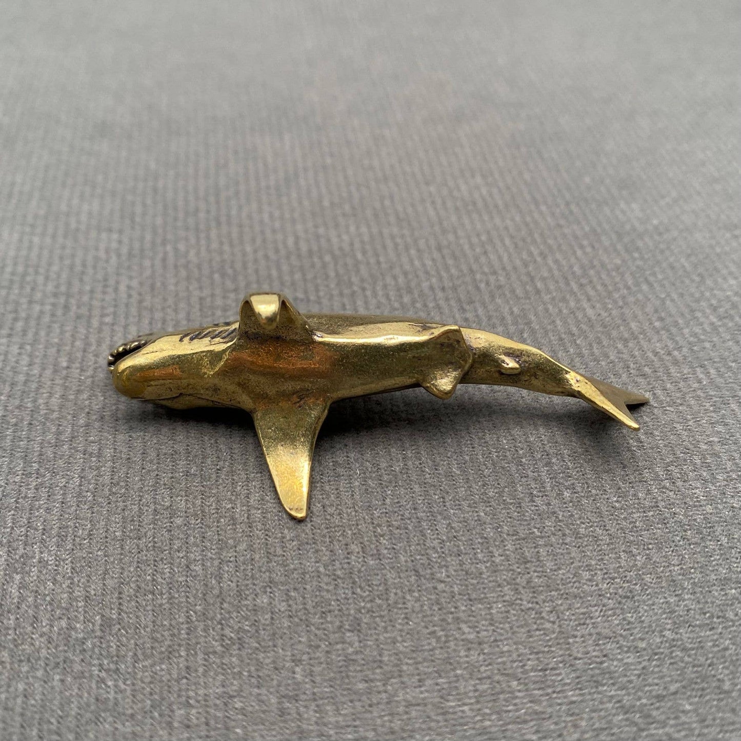 Brass Open Mouth Shark Crafts Desktop Ornaments Decoration